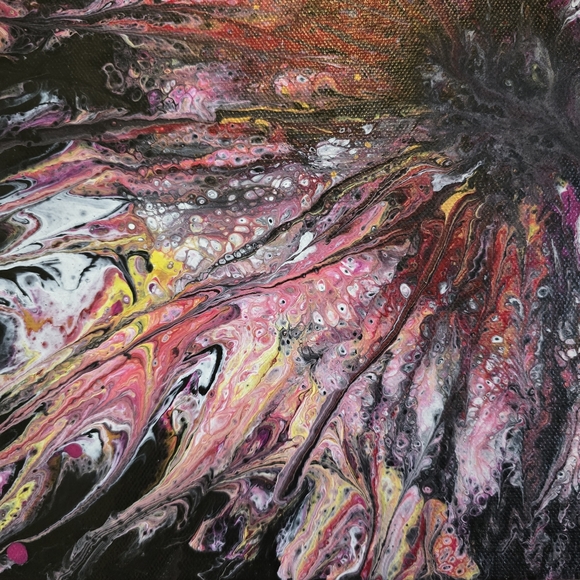 HANDCRAFTED Abstract Floral Painting HANDPAINTED & HANDMADE Wall Art Decor 15x30 - Picture 6 of 17